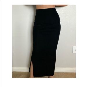 Velvet midi skirt